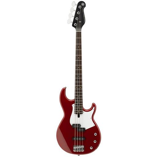 Yamaha 4-string; solid alder body, maple neck, rosewood fingerboard, one split single-coil and one straight single-coil pickup; Raspberry Red